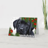 Black Labrador Weihnachtskarte Feiertagskarte (Vorderseite)