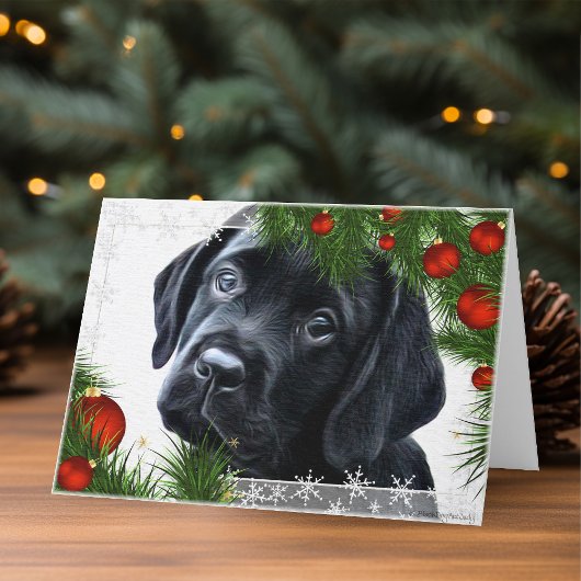 Black Labrador Weihnachtskarte Feiertagskarte