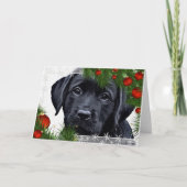 Black Labrador Weihnachtskarte Feiertagskarte (Vorderseite)