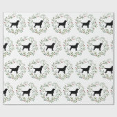 Black Labrador Weihnachtskranz Retriever Hund Geschenkpapier (Flach)