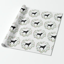 Black Labrador Weihnachtskranz Retriever Hund Geschenkpapier