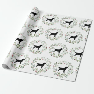 Black Labrador Weihnachtskranz Retriever Hund Geschenkpapier