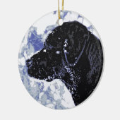 Black Labrador - Winter Wonderland Keramikornament (Links)