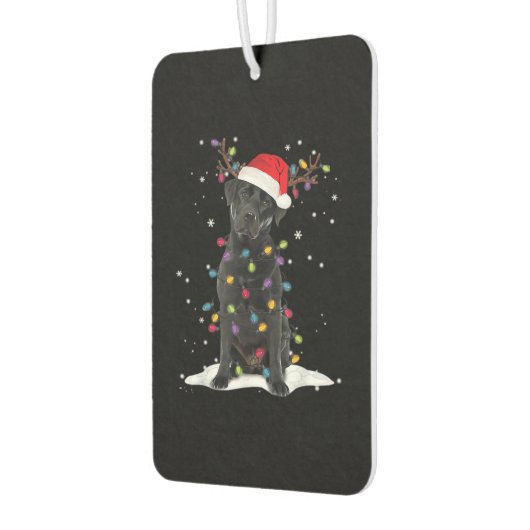 Black Labrador Xmas Dog Christmas Tree Light Class Autolufterfrischer (Links)