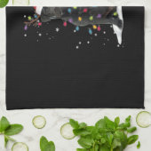 Black Labrador Xmas Dog Christmas Tree Light Class Geschirrtuch (Gefaltet)