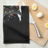 Black Labrador Xmas Dog Christmas Tree Light Class Geschirrtuch (Viertel Falte)