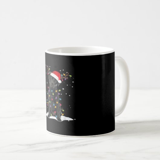 Black Labrador Xmas Dog Christmas Tree Light Class Kaffeetasse (VorderseiteRechts)