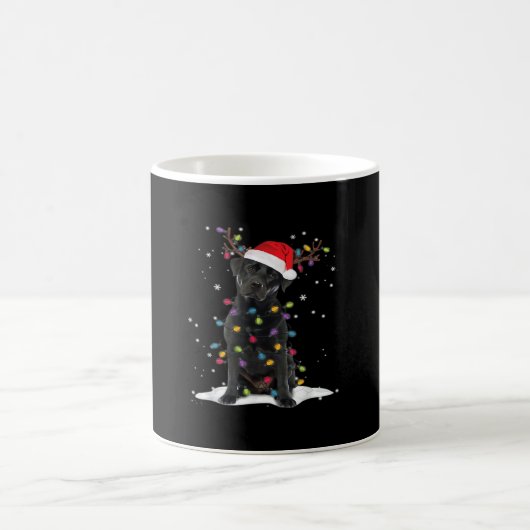 Black Labrador Xmas Dog Christmas Tree Light Class Kaffeetasse (Mittel)
