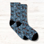 Black Labs Labrador Retriever Hearts Navy Blue Socken