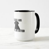 Black Labs Make Life Better – Black Lab Coffee Tasse (VorderseiteRechts)