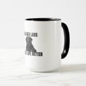 Black Labs Make Life Better – Friendly Black Lab Tasse (VorderseiteRechts)
