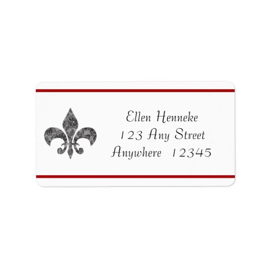 Black Lace 1 Lilie Adressaufkleber (Vorne)