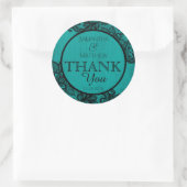Black Lace Aquamarin Modern Goth Dankeschön Label Runder Aufkleber (Tasche)