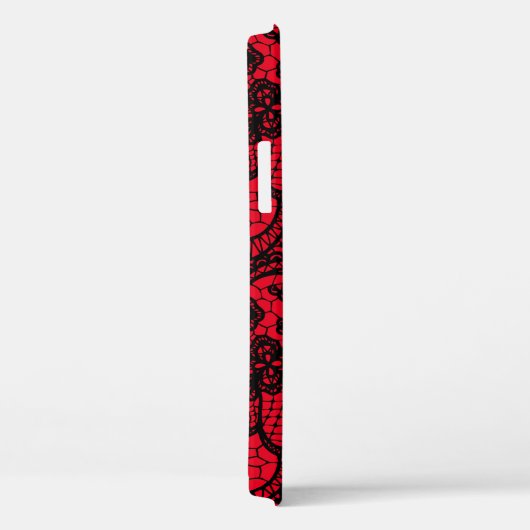Black Lace auf Red Case-Mate iPhone Case (Rückseite / Rechts)