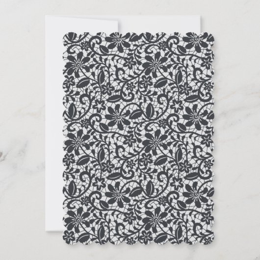 Black Lace Bow Sie bindet das Brautparty des Knote Einladung (Rückseite)