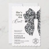 Black Lace Bow Sie bindet das Brautparty des Knote Einladung (Vorderseite)