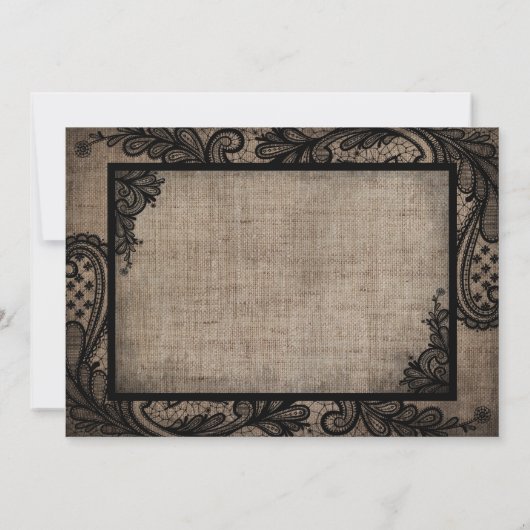 Black Lace Burlap Modern Goth Danke (Rückseite)