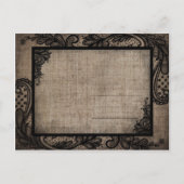 Black Lace Burlap Modern Goth Save the Date Ankündigungspostkarte (Rückseite)