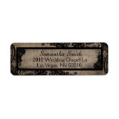 Black Lace Burlap Modern Goth Wedding Labels (Vorne)