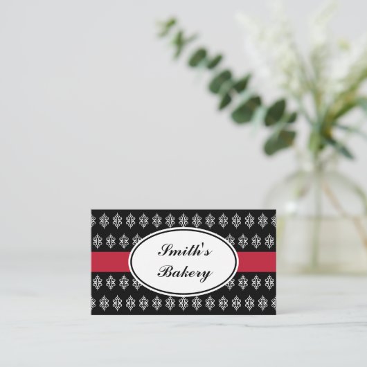 Black Lace Business Card Visitenkarte (Stehend Vorderseite)