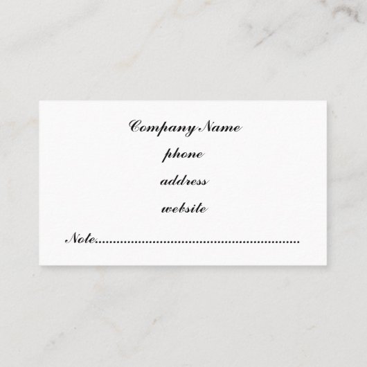 Black Lace Business Card Visitenkarte (Rückseite)