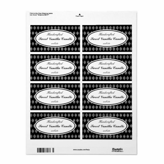 Black Lace Business Labels (Vorne)