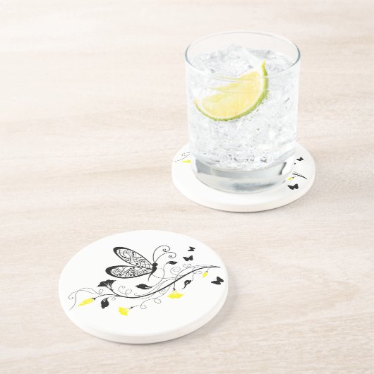 Black Lace Butterfells 3 Sandstein Untersetzer (Seite)