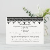 Black Lace Einschließkarten Einladung (Stehend Vorderseite)