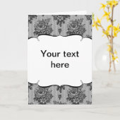 Black Lace - Französische Hintergrundfaltenkarte Karte (Gelbe Blume)