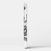 Black Lace Fringe auf dem iPhone Case in weißem Ge (Rückseite / Links)