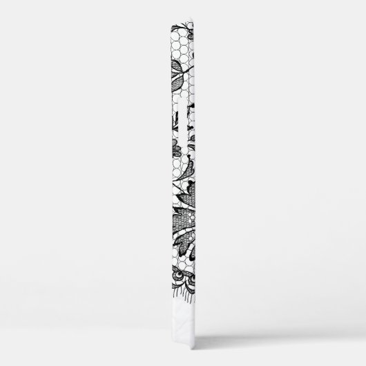 Black Lace Fringe auf dem iPhone Case in weißem Ge (Rückseite / Rechts)