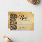 Black Lace Gothic Response Card Mitteilungskarte (Vorderseite/Rückseite Beispiel)