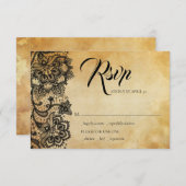 Black Lace Gothic Response Card Mitteilungskarte (Vorne/Hinten)