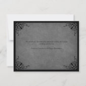 Black Lace Gothic Wedding Dankeskarte (Rückseite)