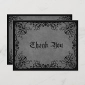 Black Lace Gothic Wedding Dankeskarte (Vorne/Hinten)