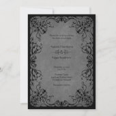 Black Lace Gothic Wedding Einladung (Vorderseite)