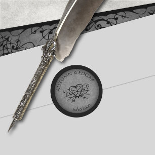Black Lace Gothic Wedding Runder Aufkleber