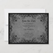 Black Lace Gothic Wedding Save The Date (Vorderseite)