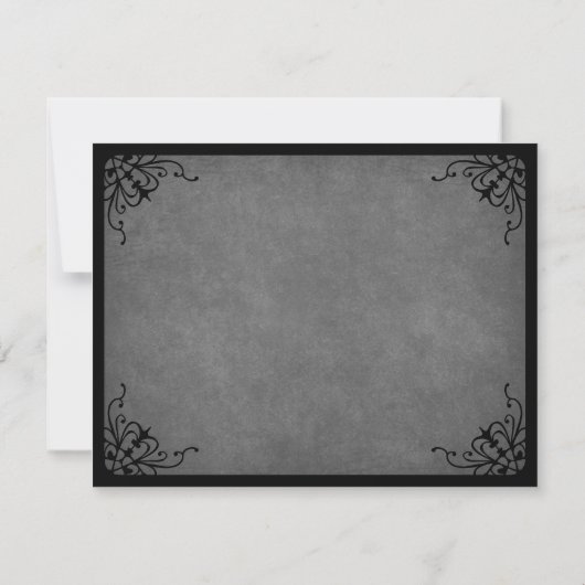 Black Lace Gothic Wedding Save The Date (Rückseite)
