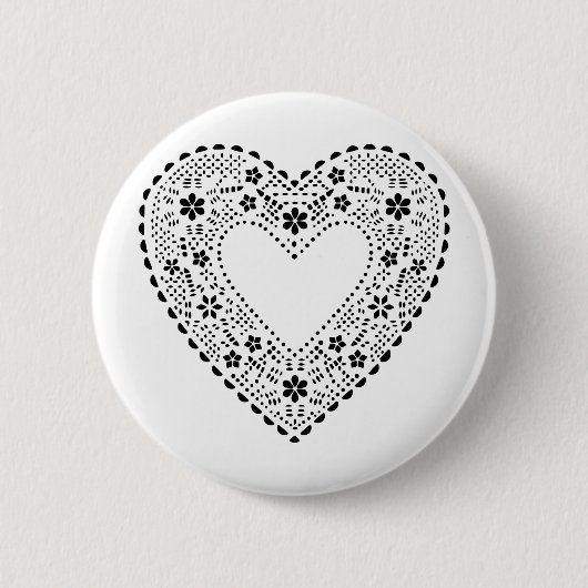 Black Lace Heart Button (Vorderseite)
