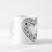 Black Lace Heart Kaffeetasse (Vorderseite Links)