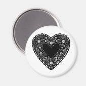 Black Lace Heart Magnet (Vorderseite/Rückseite)