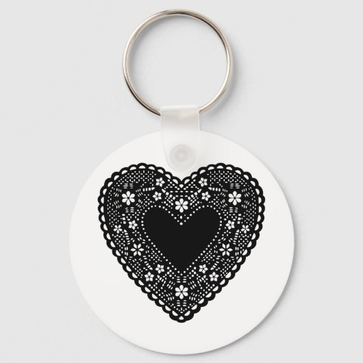 Black Lace Heart Schlüsselanhänger (Vorderseite)
