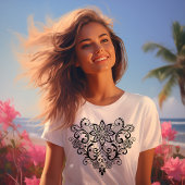 Black Lace Heart T-Shirt