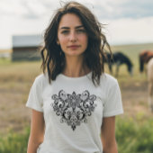Black Lace Heart T-Shirt