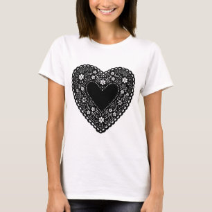 Black Lace Heart T-Shirt