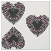 Black Lace Hearts Stoff (Muster)