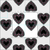 Black Lace Hearts Stoff (Kachel)