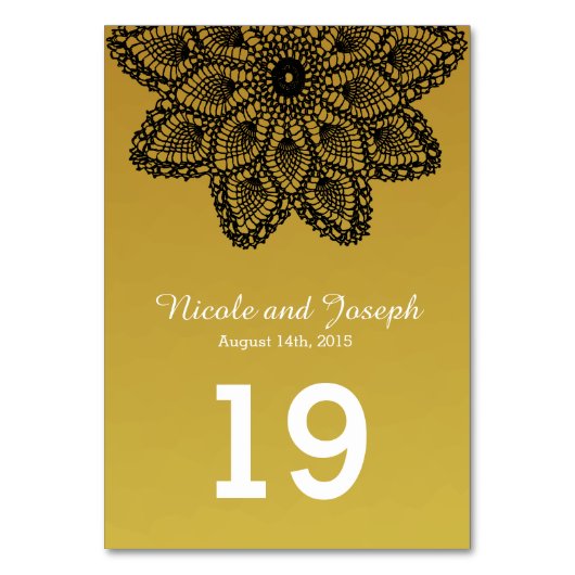 Black Lace - Hochzeit Tischnummer (Vorderseite)