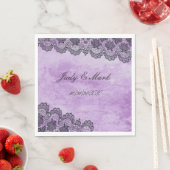 Black Lace Lila Gothic Wedding Paper Serviette (Beispiel)